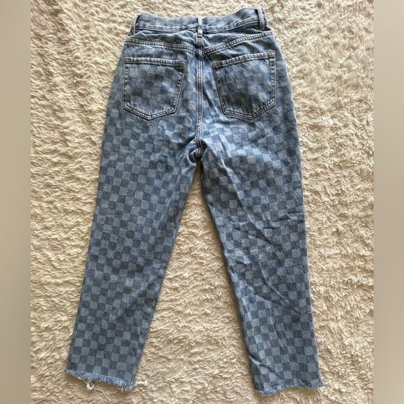 PacSun Eco Checkerboard High Waisted Straight Leg Jeans Size 26 - Picture 7 of 10